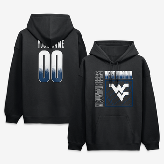 Men's Black West Virginia Mountaineers  Home Field Pop Personalized Any Name & Number Hoodie