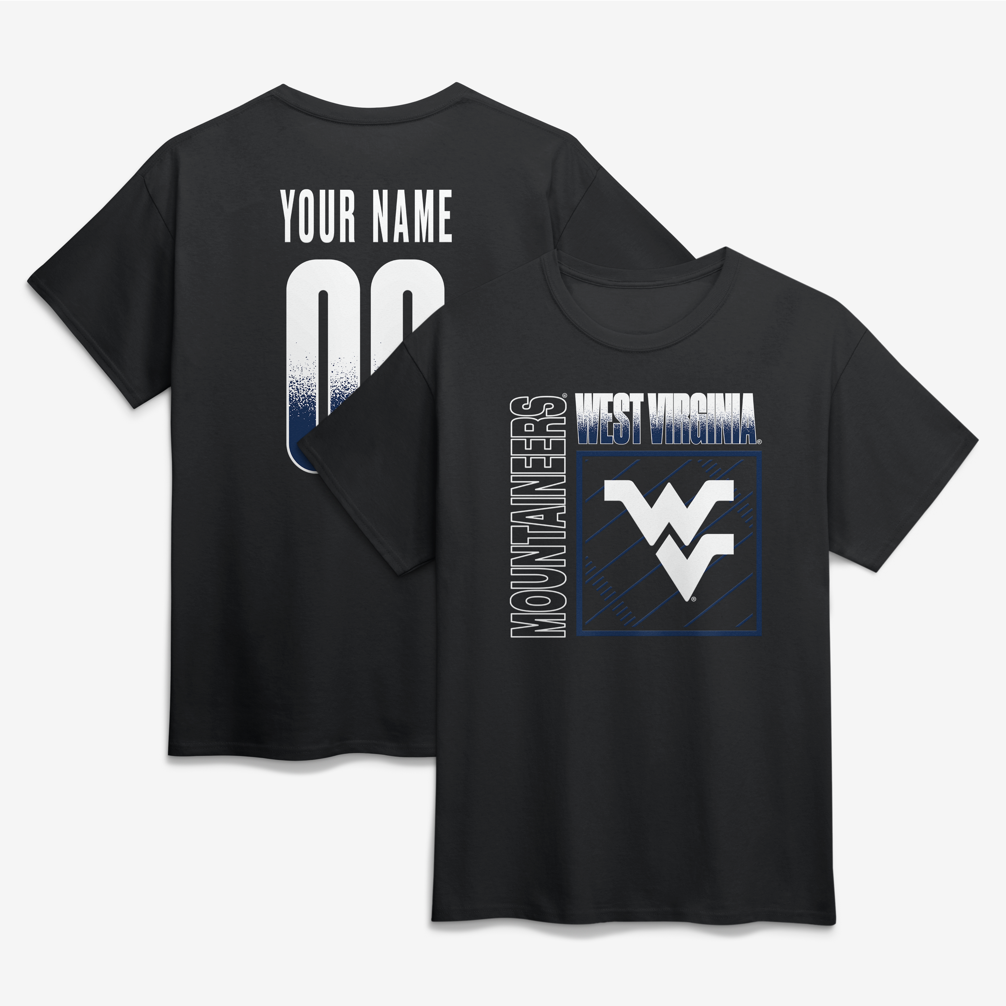 Men’s Black West Virginia Mountaineers Home Field Pop Personalized Any Name & Number T-Shirt