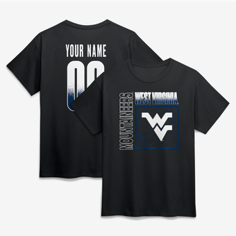 Men's Black West Virginia Mountaineers  Home Field Pop Personalized Any Name & Number T-Shirt