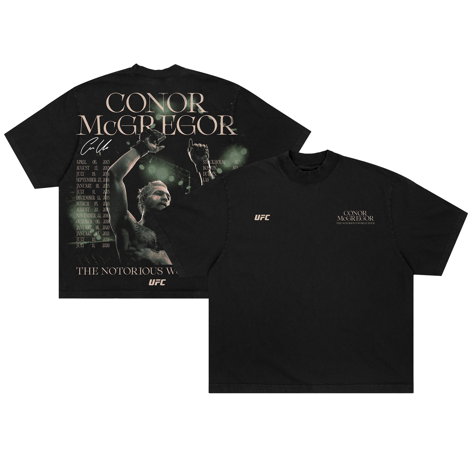 Men's UFC Black Conor McGregor World Tour T-Shirt