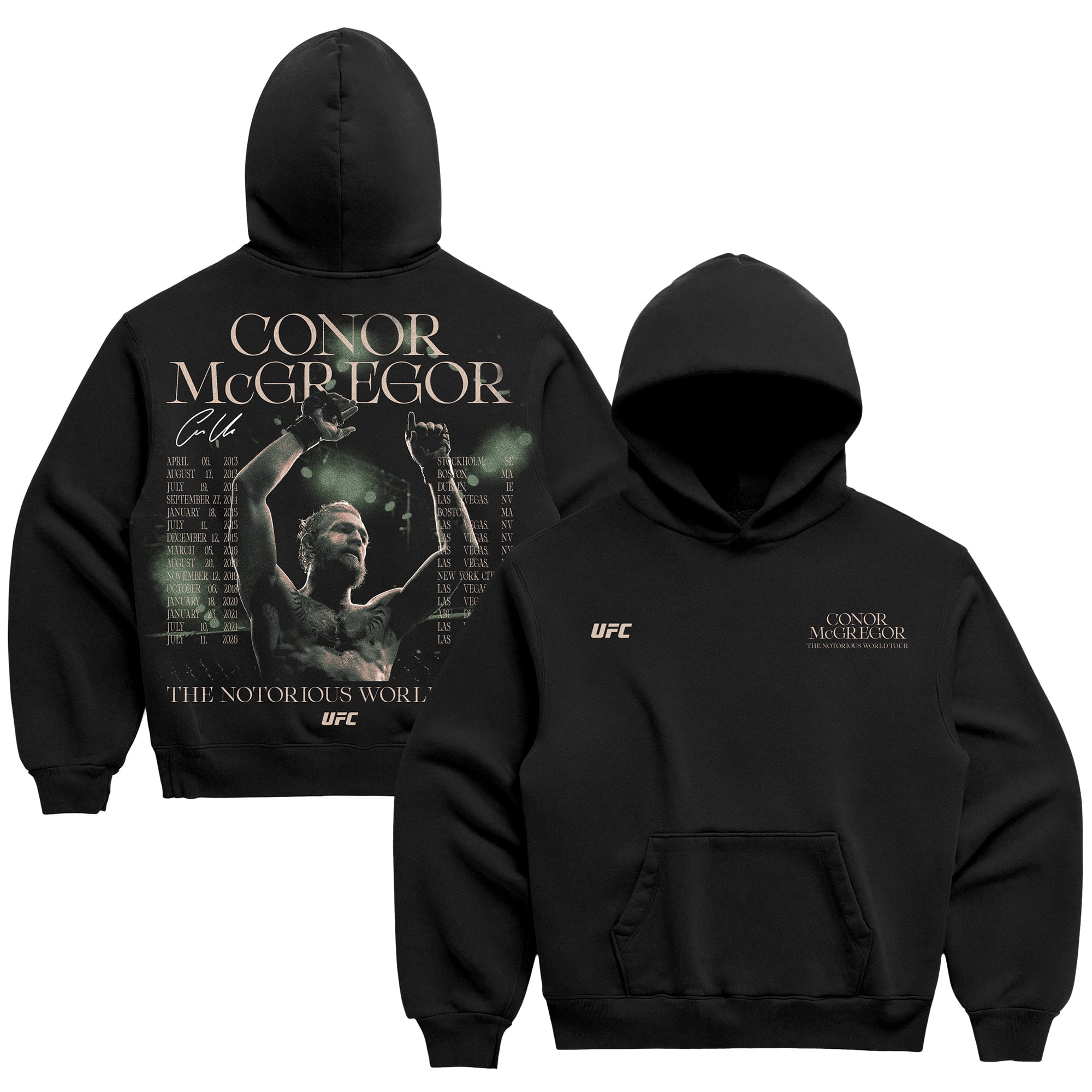 Men's UFC Black Conor McGregor World Tour Hoodie