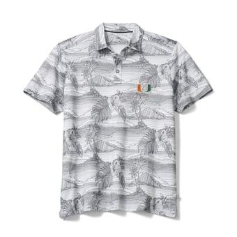 Men's Tommy Bahama Gray Miami Hurricanes Corsica Coast IslandZone Polo