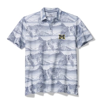 Men's Tommy Bahama Navy Michigan Wolverines Corsica Coast IslandZone Polo