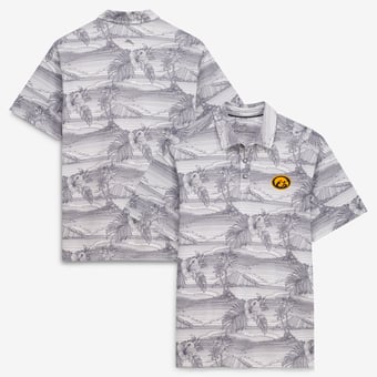 Men's Tommy Bahama Gray Iowa Hawkeyes Corsica Coast IslandZone Polo