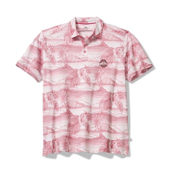 Men's Tommy Bahama Scarlet Ohio State Buckeyes Corsica Coast IslandZone Polo