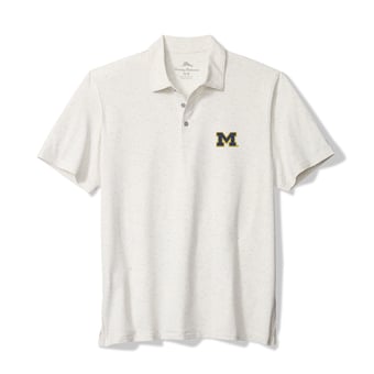 Men's Tommy Bahama White Michigan Wolverines Palm Dunes IslandZone Polo