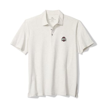 Men's Tommy Bahama White Ohio State Buckeyes Palm Dunes IslandZone Polo
