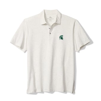 Men's Tommy Bahama White Michigan State Spartans Palm Dunes IslandZone Polo