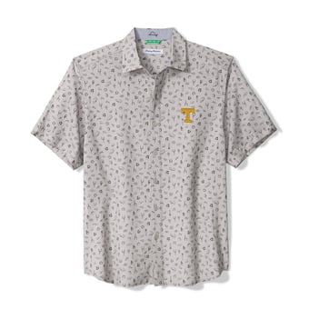 Men's Tommy Bahama Gray Tennessee Volunteers Playa Playbook Camp IslandZone Button-Up Shirt