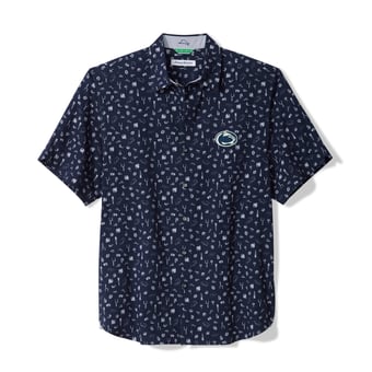 Men's Tommy Bahama Navy Penn State Nittany Lions Playa Playbook Camp IslandZone Button-Up Shirt