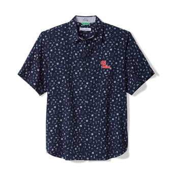 Men's Tommy Bahama Navy Ole Miss Rebels Playa Playbook Camp IslandZone Button-Up Shirt