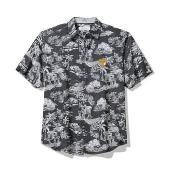 Men's Tommy Bahama Black Tennessee Volunteers Coastal Ease Paradise Isle Camp Button-Up Shirt