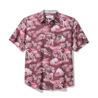 Men's Tommy Bahama Garnet South Carolina Gamecocks Coastal Ease Paradise Isle Camp Button-Up Shirt