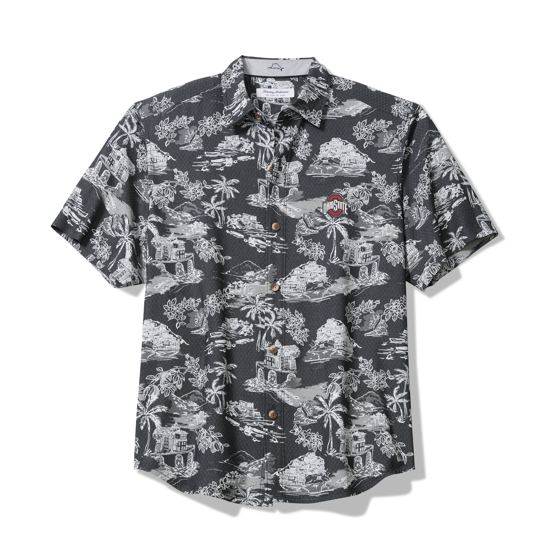 Men’s Tommy Bahama Black Ohio State Buckeyes Coastal Ease Paradise Isle Camp Button-Up Shirt Men’s Tommy Bahama Black Ohio State Buckeyes Coastal Ease Paradise Isle Camp Button-Up Shirt