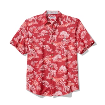 Men's Tommy Bahama Crimson Alabama Crimson Tide Coastal Ease Paradise Isle Camp Button-Up Shirt