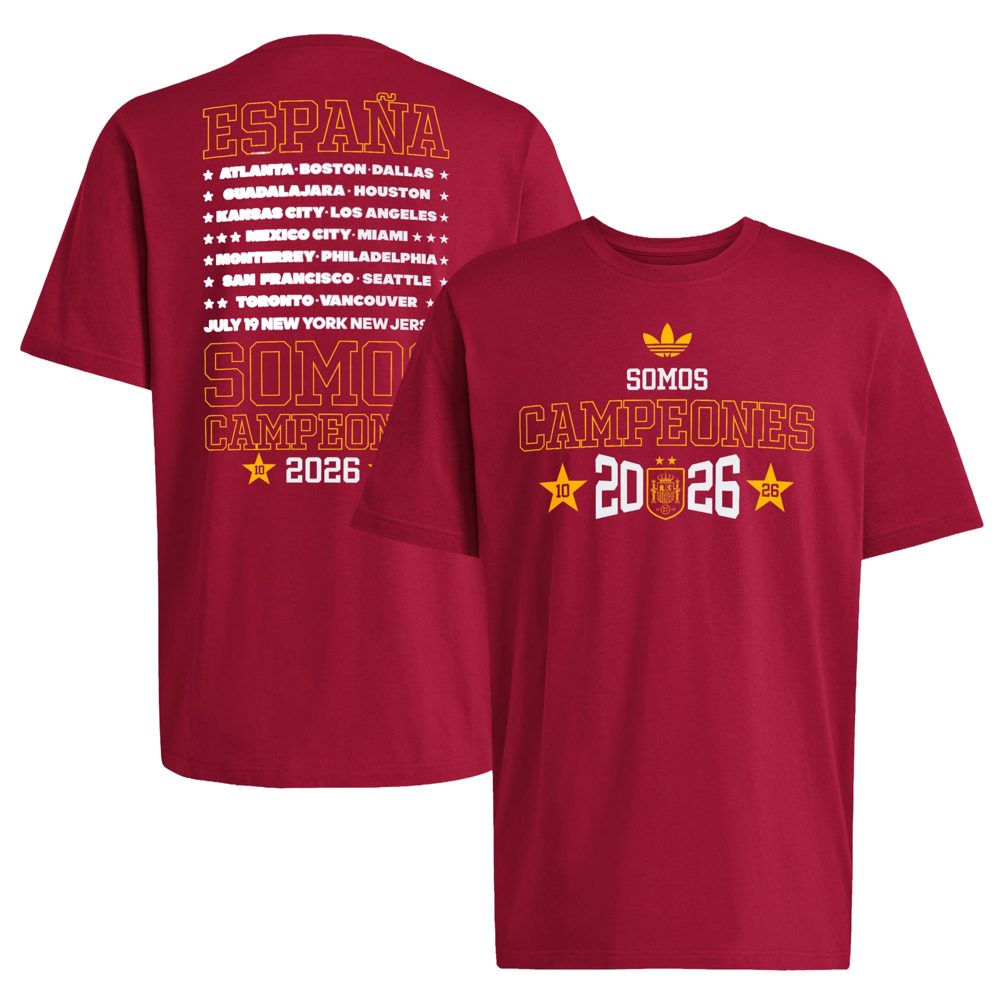 Men's adidas Red Spain National Team 2026 FIFA World Cup Champions Somos Campeones T-Shirt