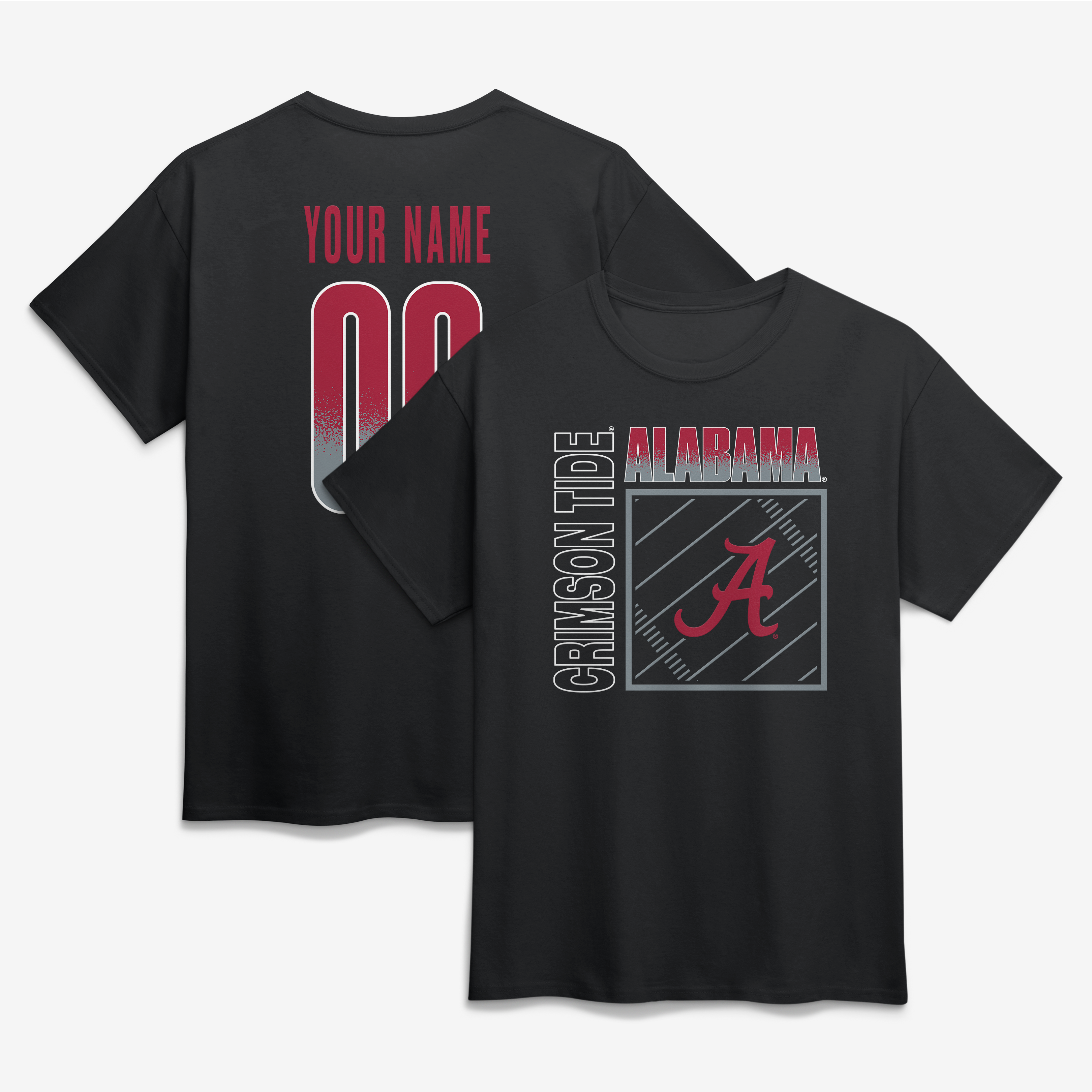 Men’s Black Alabama Crimson Tide Big & Tall Home Field Pop Personalized Any Name & Number T-Shirt