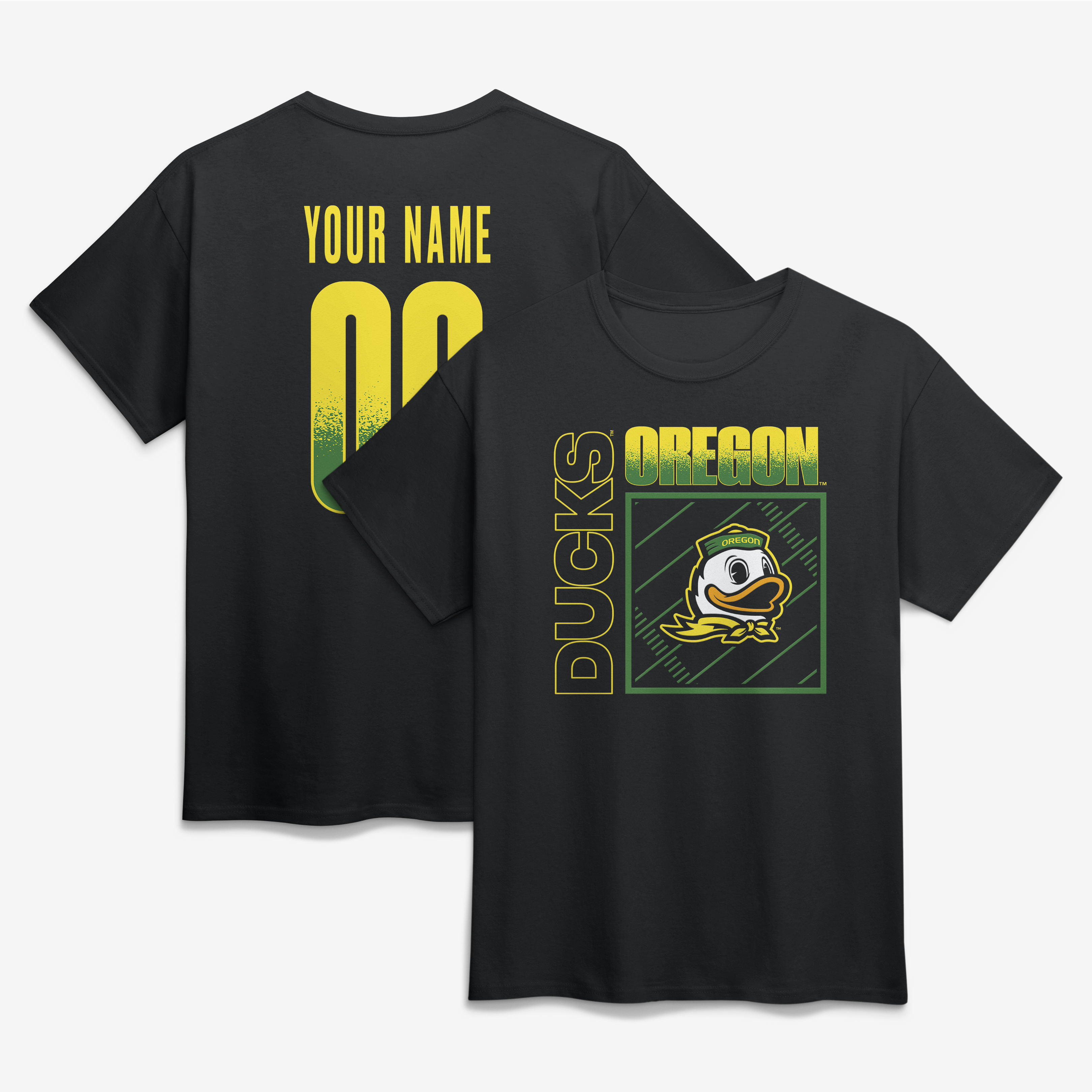 Men’s Black Oregon Ducks Big & Tall Home Field Pop Personalized Any Name & Number T-Shirt
