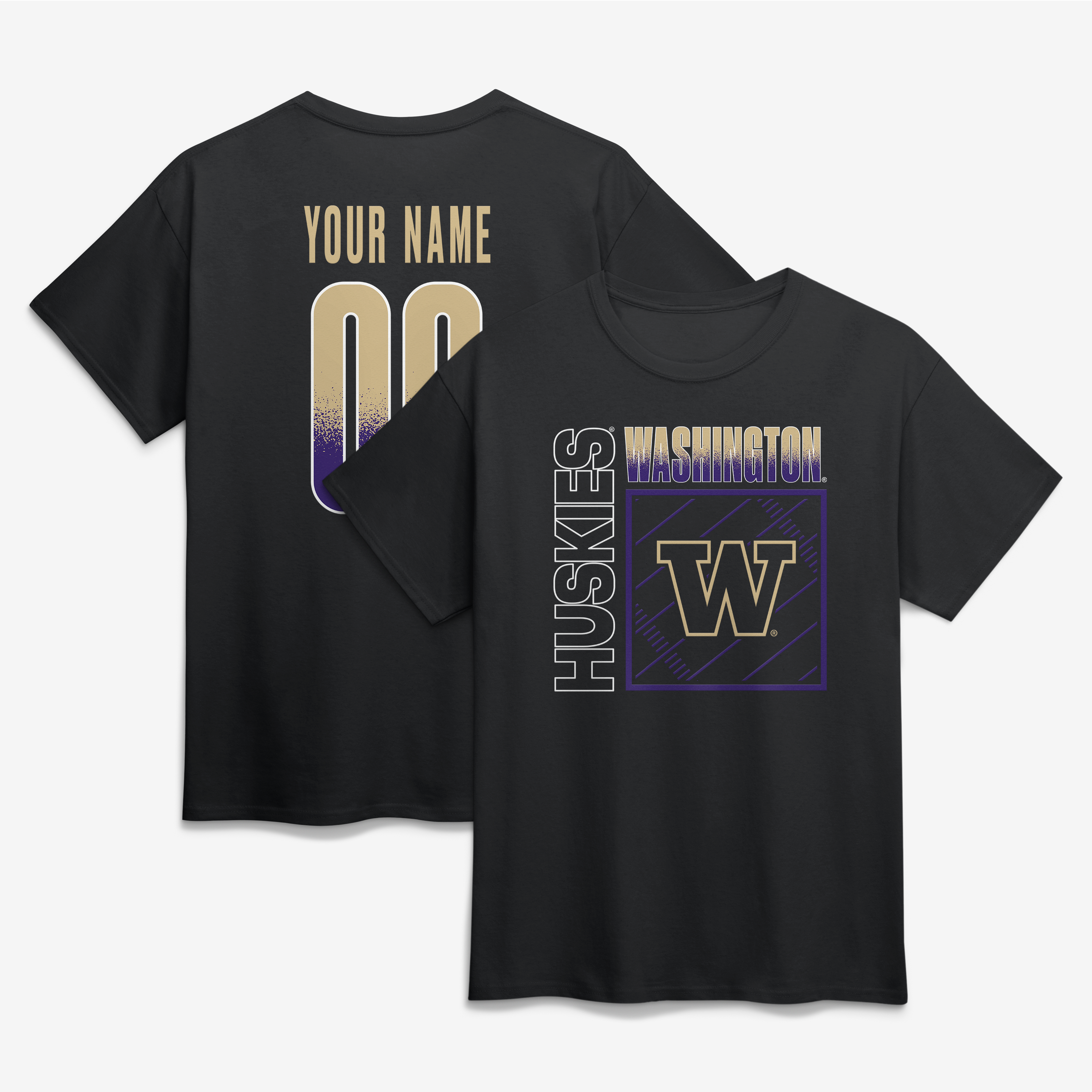 Men’s Black Washington Huskies Big & Tall Home Field Pop Personalized Any Name & Number T-Shirt Men’s Black Washington Huskies Big & Tall Home Field Pop Personalized Any Name & Number T-Shirt