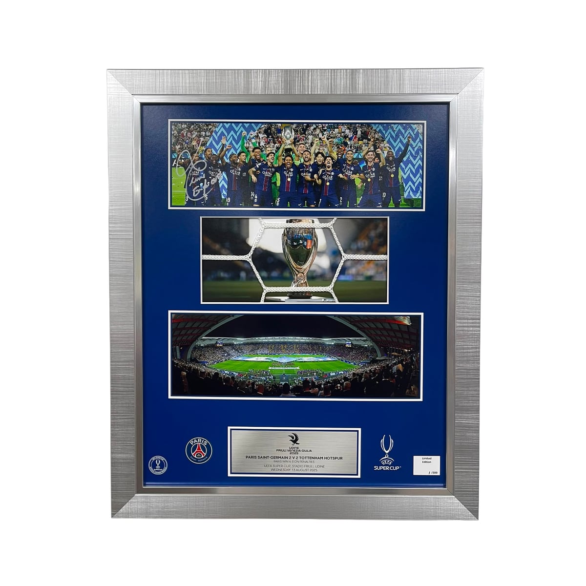 Edition Limitée PSG - Affiche collector sous cadre avec filet de but Supercoupe de l'UEFA 2026  - 50 x 40 cm