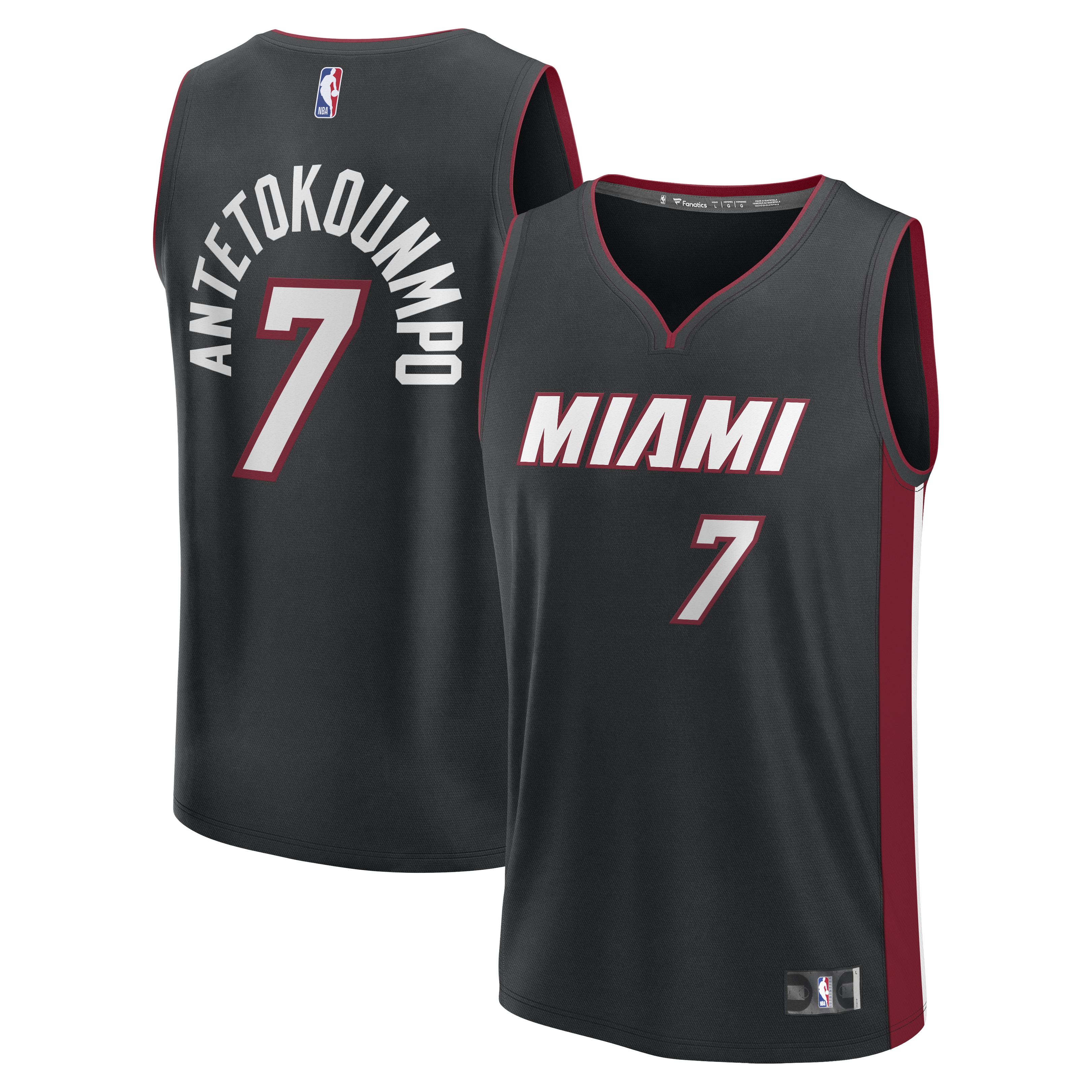 Men's Fanatics Giannis Antetokounmpo Black Miami Heat Fast Break Jersey - Icon Edition