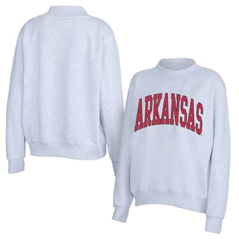Women's ZooZatz Gray Arkansas Razorbacks Team Arch Mock Neck Sweatshirt