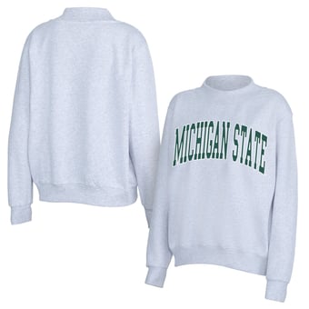 Women's ZooZatz Gray Michigan State Spartans Team Arch Mock Neck Sweatshirt