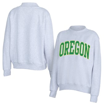 Women's ZooZatz Gray Oregon Ducks Team Arch Mock Neck Sweatshirt
