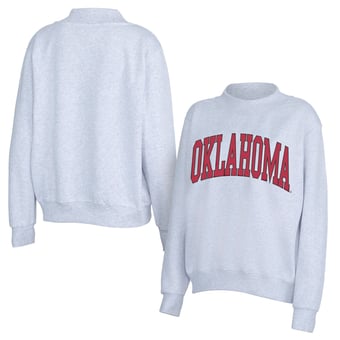 Women's ZooZatz Gray Oklahoma Sooners Team Arch Mock Neck Sweatshirt