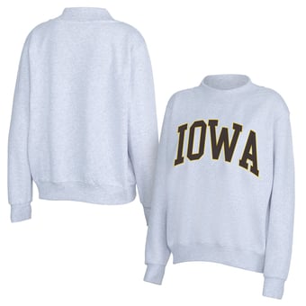 Women's ZooZatz Gray Iowa Hawkeyes Team Arch Mock Neck Sweatshirt