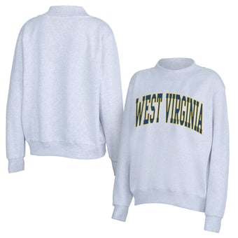 Women's ZooZatz Gray West Virginia Mountaineers Team Arch Mock Neck Sweatshirt