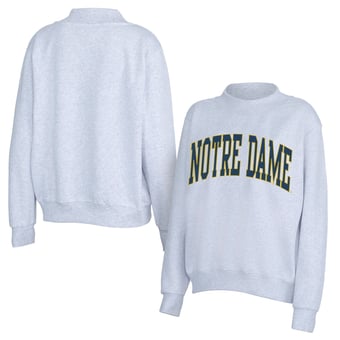 Women's ZooZatz Gray Notre Dame Fighting Irish Team Arch Mock Neck Sweatshirt