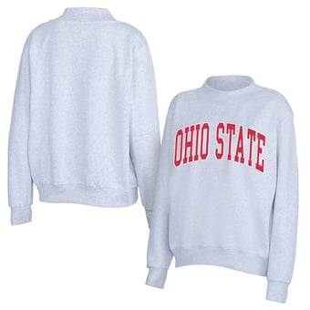 Women's ZooZatz Gray Ohio State Buckeyes Team Arch Mock Neck Sweatshirt