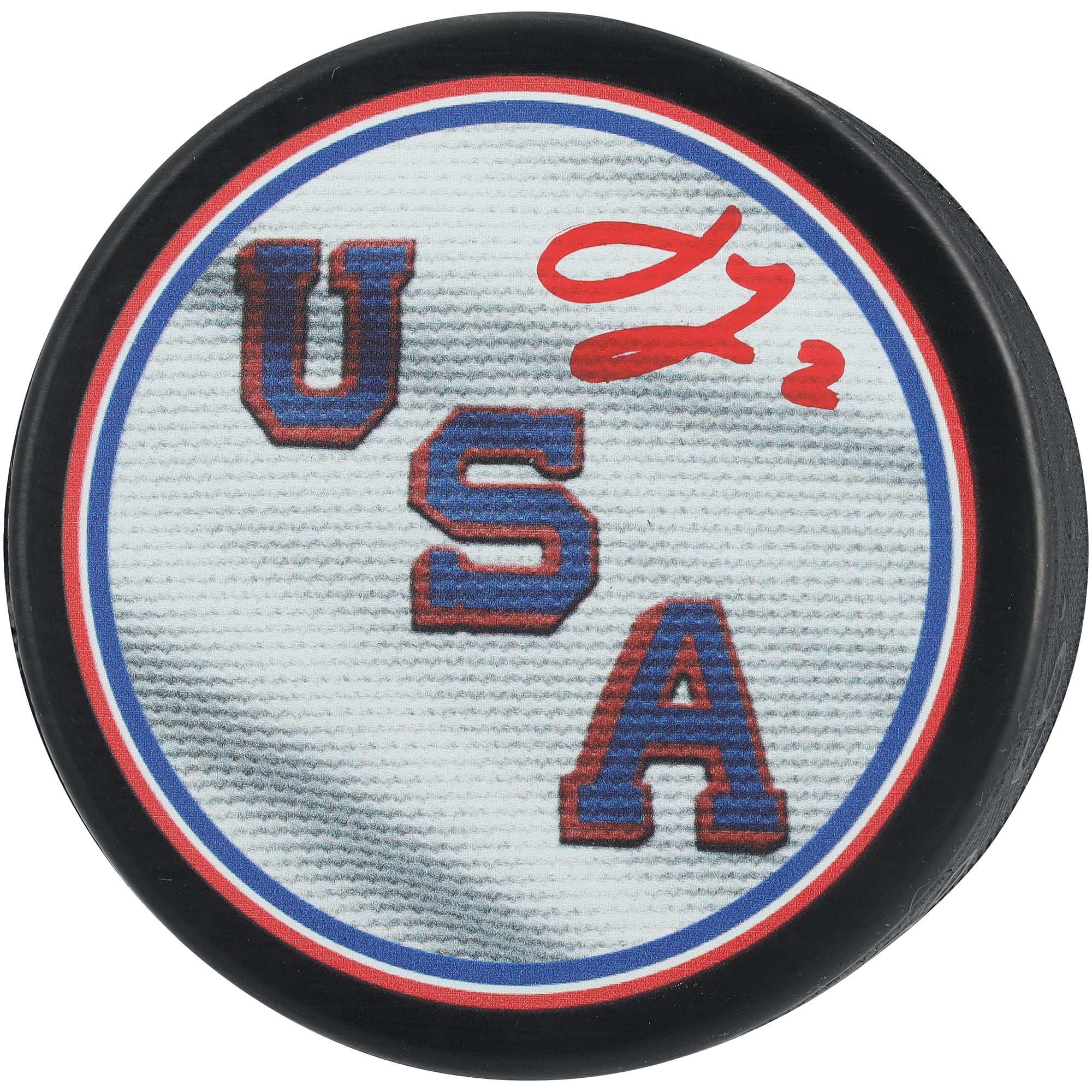Jackson LaCombe Team USA Autographed 2026 Olympics Hockey Puck