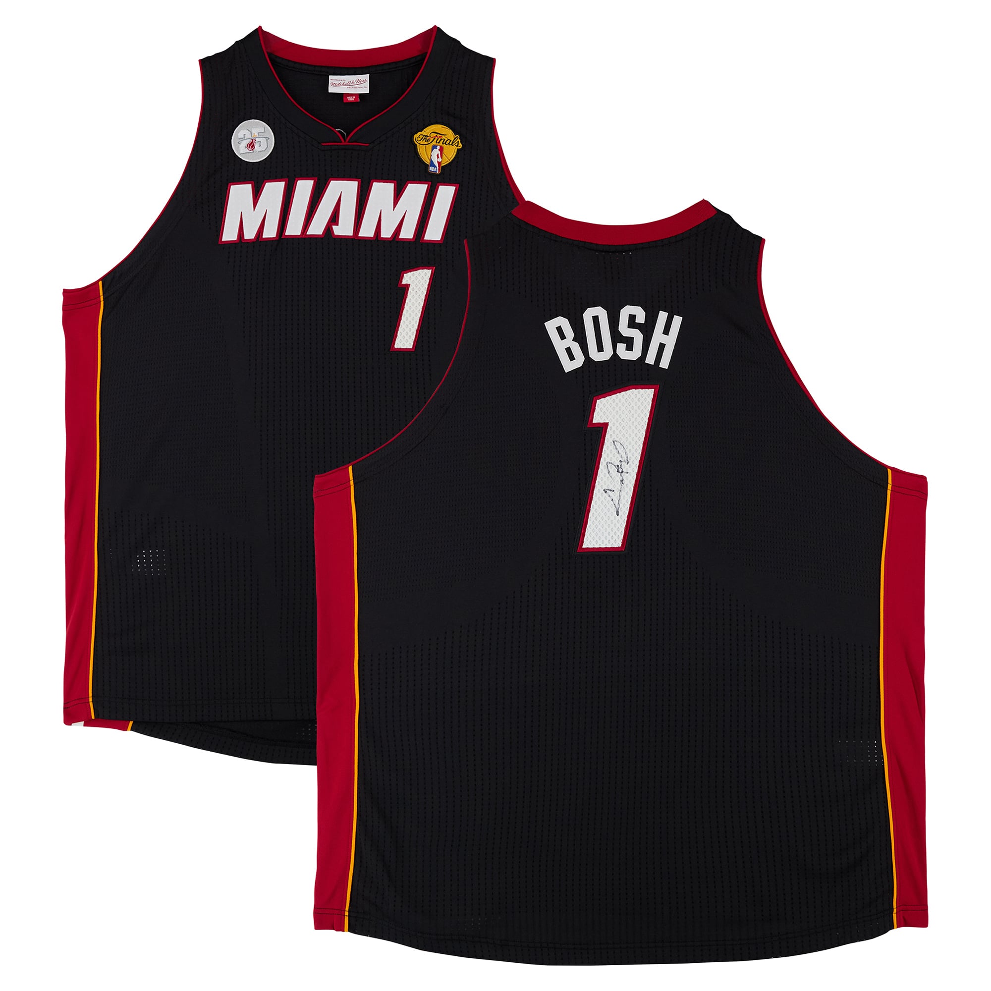 Chris Bosh Miami Heat Autographed Black Mitchell & Ness 2012 Authentic Jersey