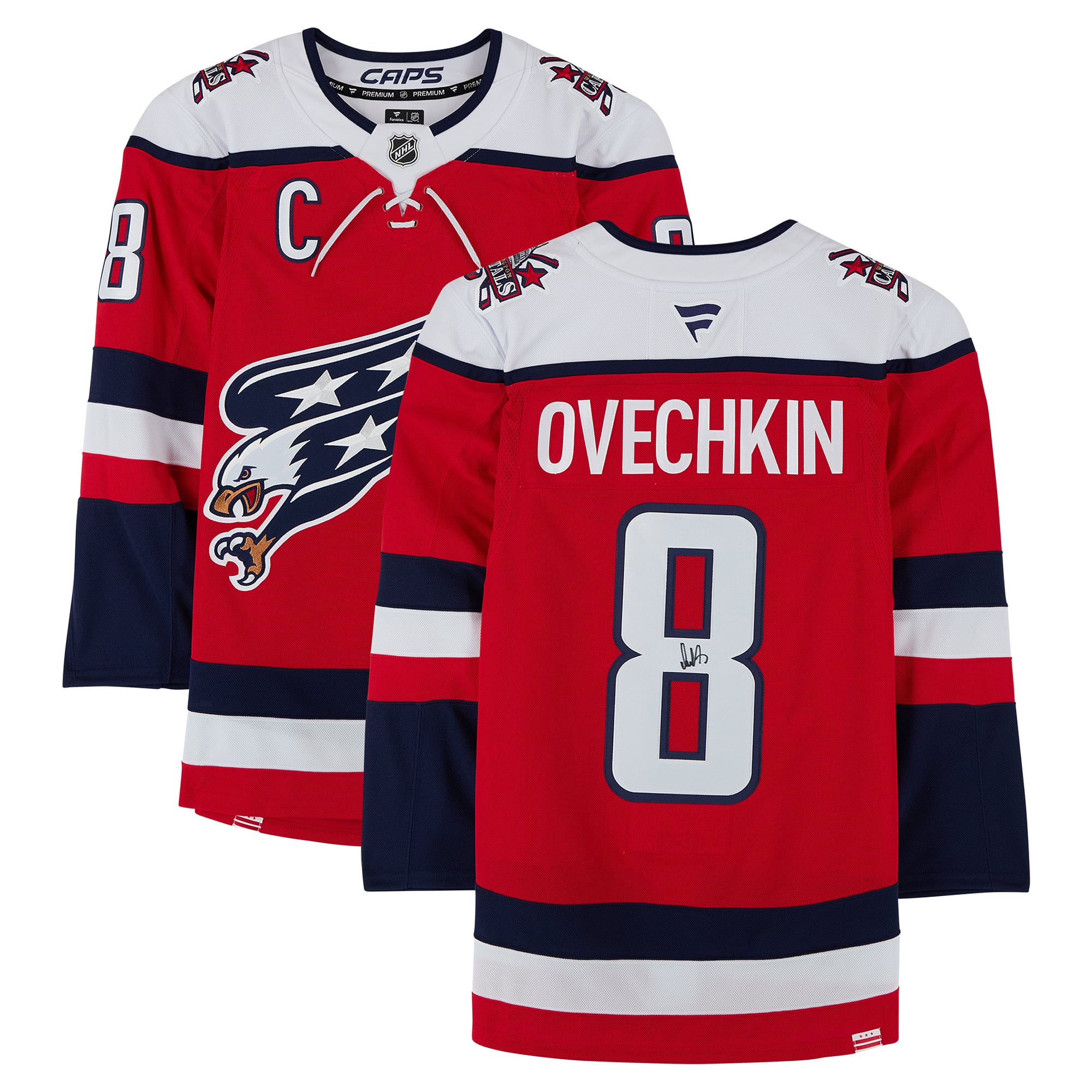 Alexander Ovechkin Washington Capitals Autographed Red Fanatics Premium Alternate Jersey