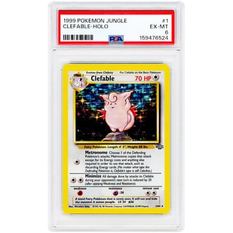 Clefable 1999 Pokemon Jungle Holo Rare #1 PSA Authenticated 6 Card
