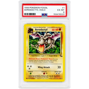 Aerodactyl 1999 Pokemon Fossil Holo Rare #1 PSA Authenticated 6 Card