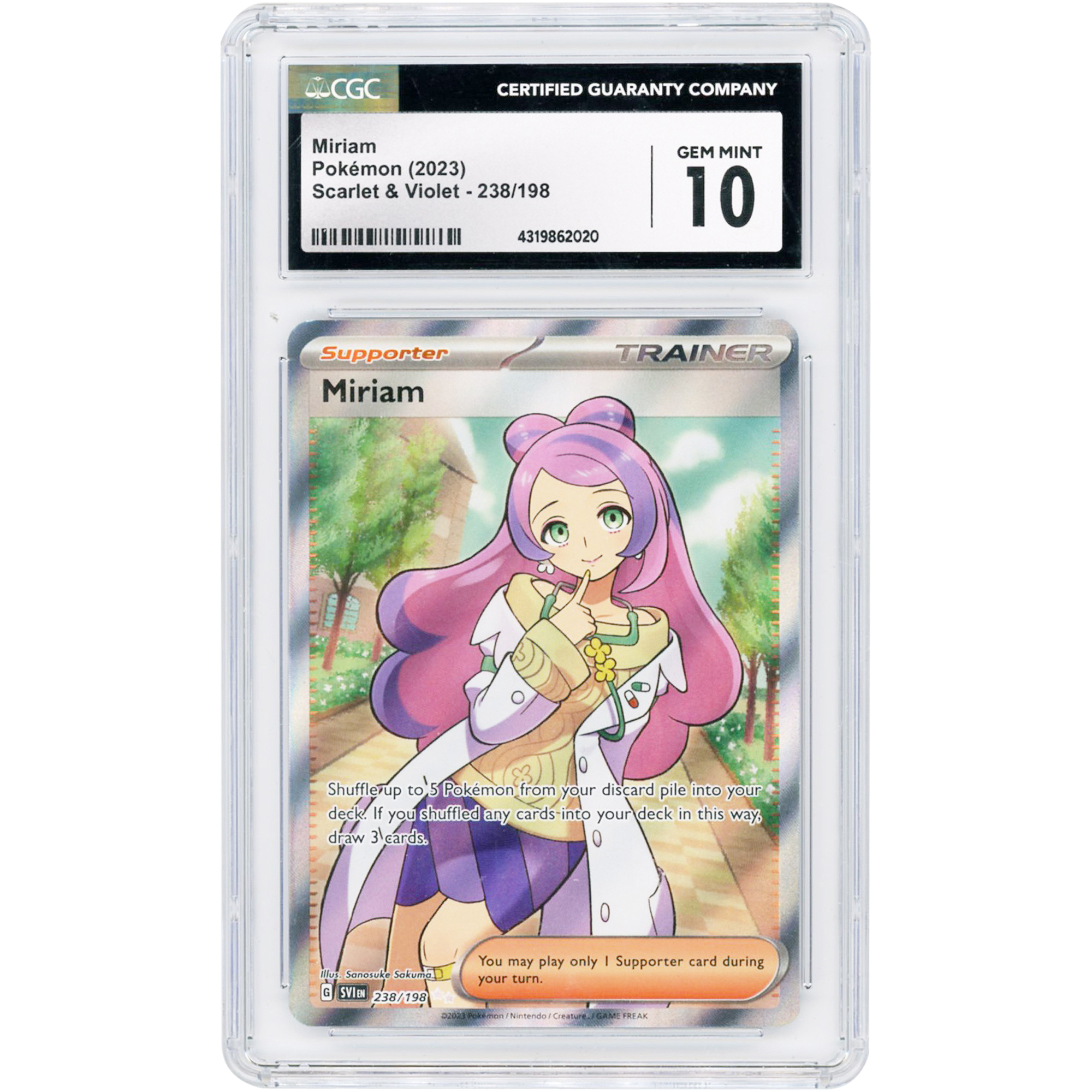Miriam 2023 Pokemon Scarlet & Violet Base Set Ultra Rare #238 CGC Authenticated 10 Card