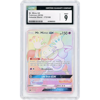 Mr. Mime GX 2018 Pokemon Celestial Storm Secret Rare #173 CGC Authenticated 9 Card