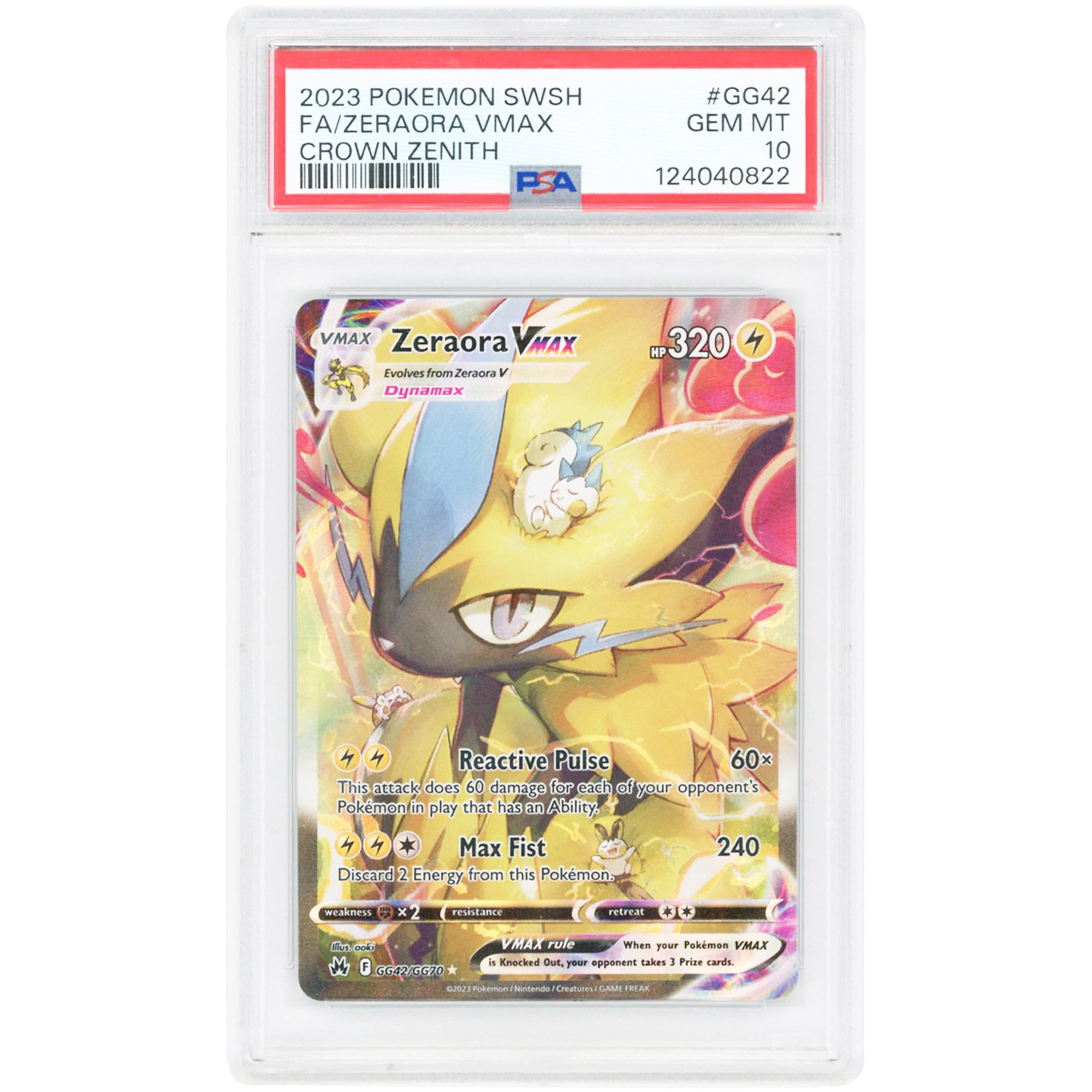 Zeraora VMAX 2023 Pokemon Crown Zenith Galarian Gallery Ultra Rare #GG42 PSA Authenticated 10 Card