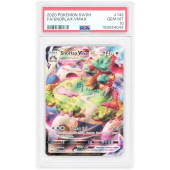 Snorlax VMAX 2020 Pokemon Sword & Shield Base Set Ultra Rare #142 PSA Authenticated 10 Card