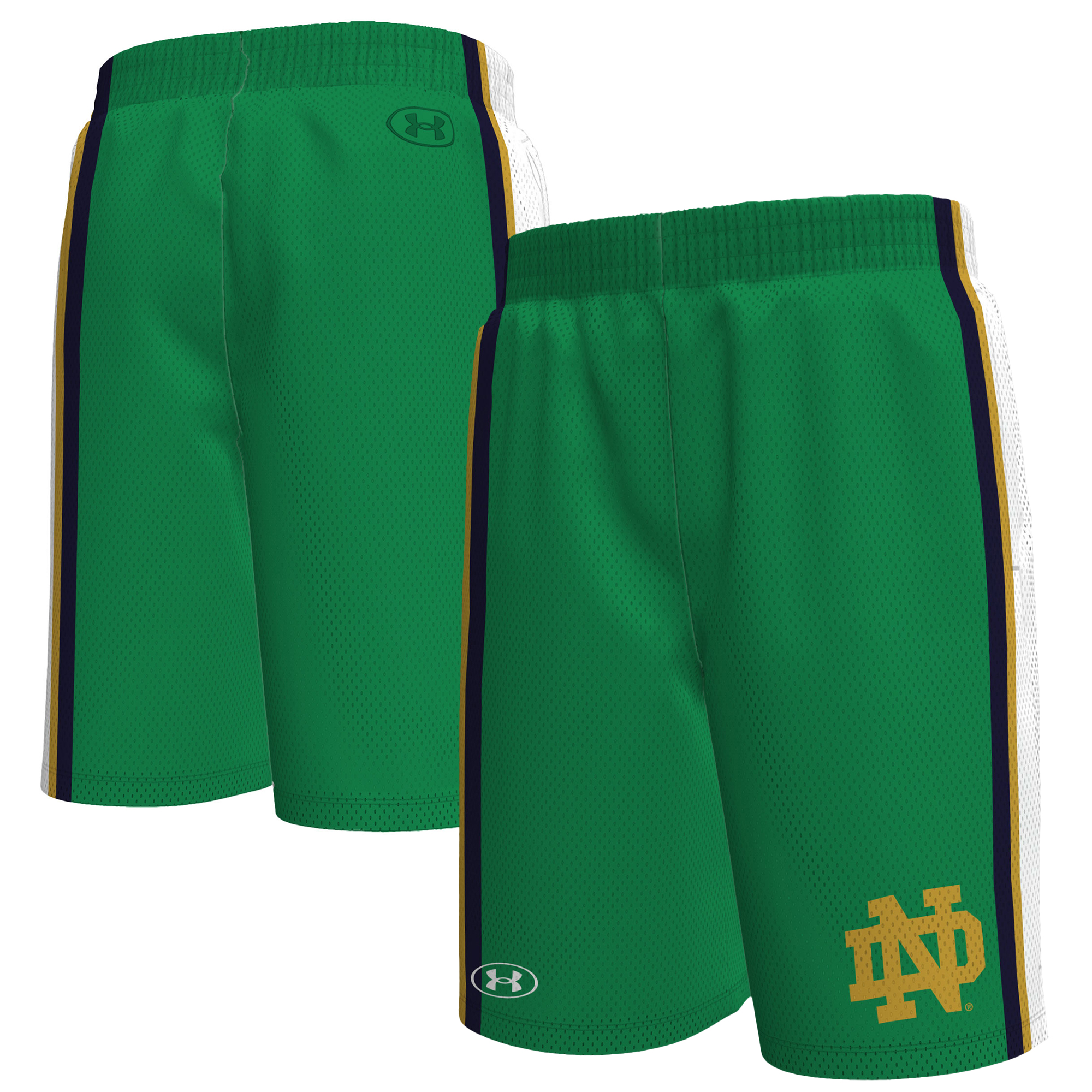 Youth Under Armour Kelly Green Notre Dame Fighting Irish Irish Wear Green ArmourFuse Mesh Shorts