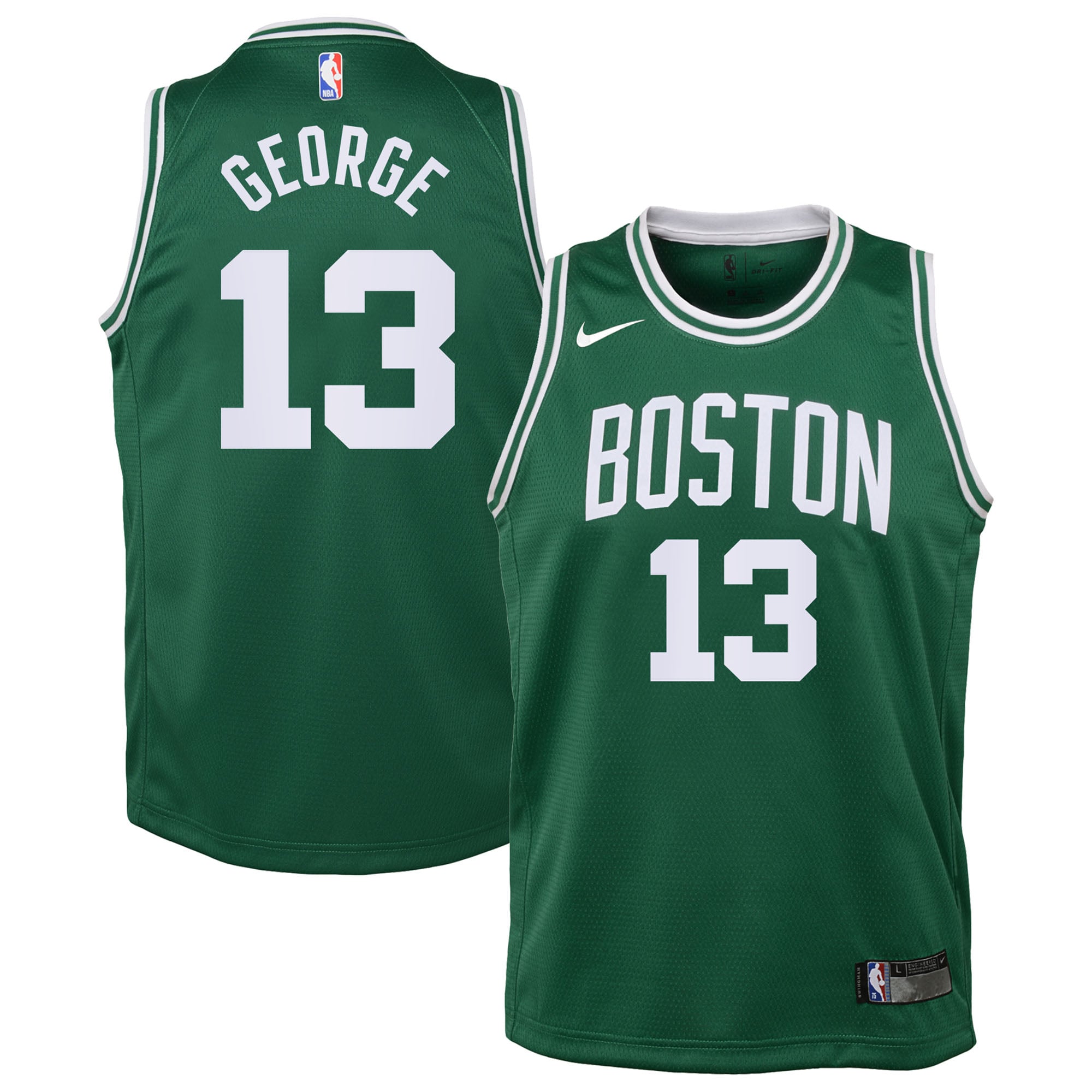 Camiseta Boston Celtics Nike Icon Edition Swingman - Verde Kelly - Paul George - Juvenil