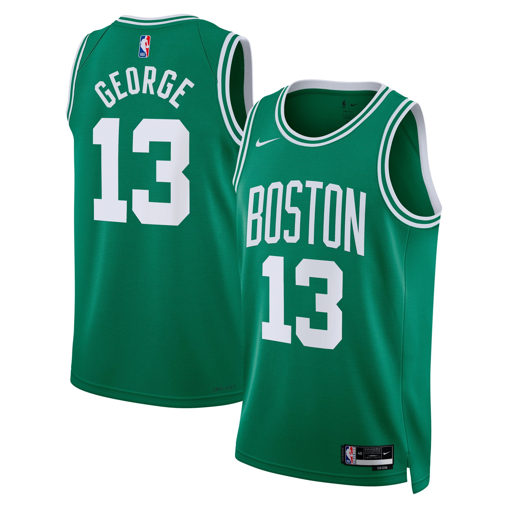 Camiseta Nike Icon Edition Swingman de los Boston Celtics - Verde Kelly - Paul George - Unisex