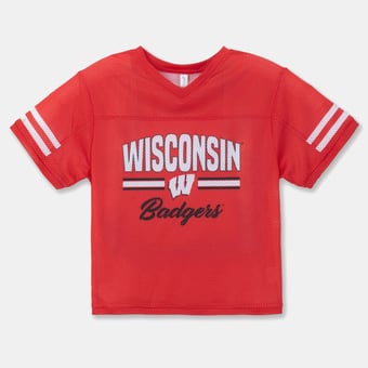 Girls Youth ZooZatz Red Wisconsin Badgers Mesh Jersey T-Shirt