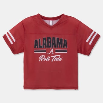 Girls Youth ZooZatz Crimson Alabama Crimson Tide Mesh Jersey T-Shirt