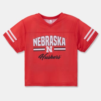 Girls Youth ZooZatz Scarlet Nebraska Huskers Mesh Jersey T-Shirt