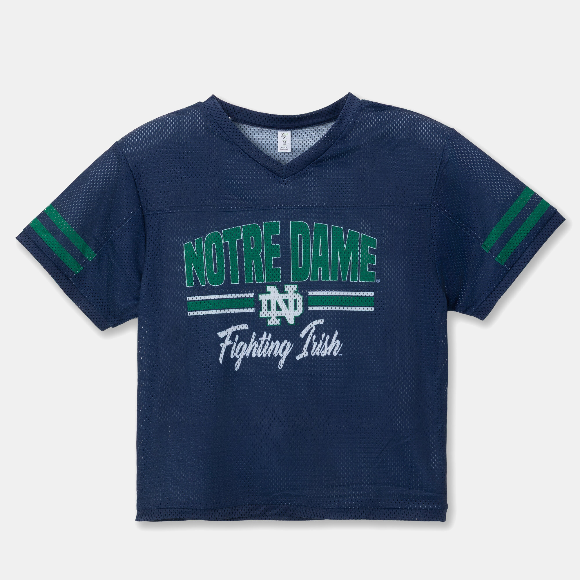 Girls Youth ZooZatz Navy Notre Dame Fighting Irish Mesh Jersey T-Shirt