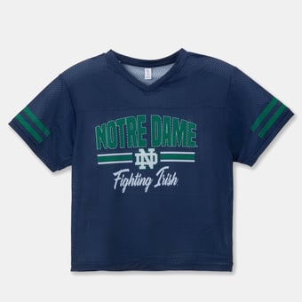 Girls Youth ZooZatz Navy Notre Dame Fighting Irish Mesh Jersey T-Shirt